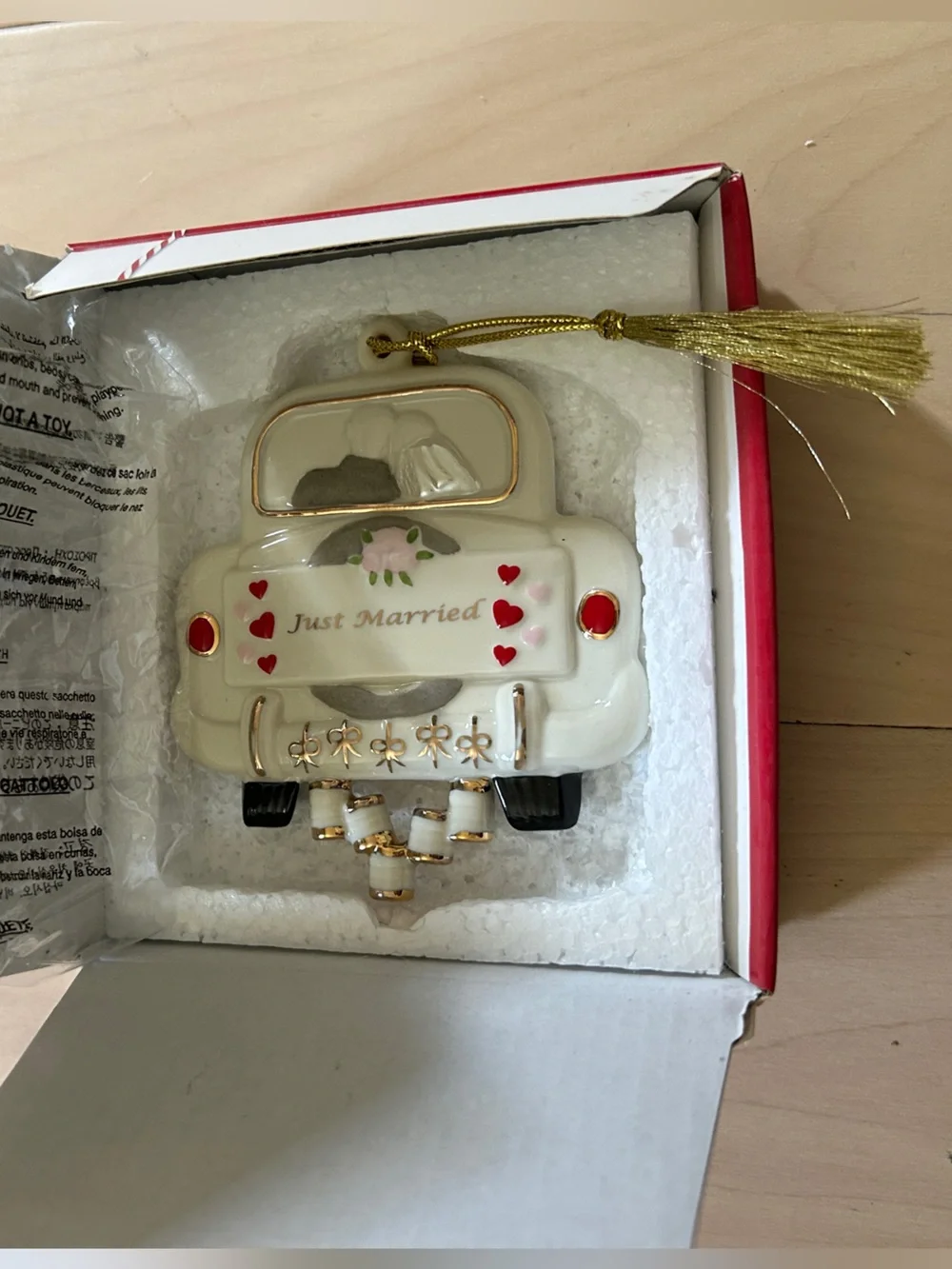 Lenox Personalized Just Married Car Keepsake Ornament Jennifer & Matt 2019